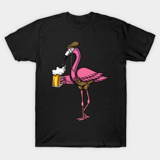 Flamingo Bird Beer Party T-Shirt